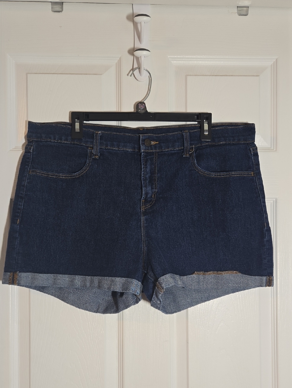 Old Navy Dark Blue Cuffed Jean Shorts Size 16